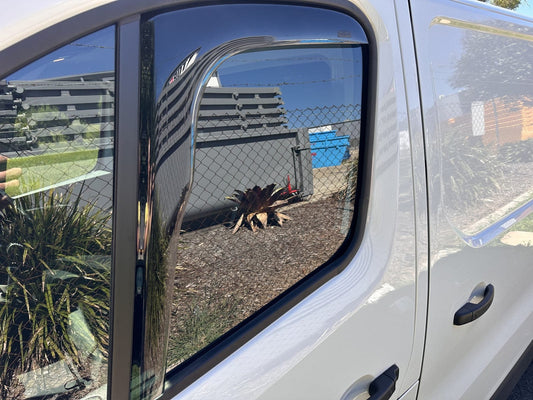 Installed view - Renault Trafic Weather Shields 2015-On - In Channel - HIC Premium
