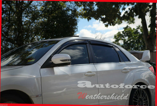 Installed view - Subaru Impreza WRX STI Hatch Weather Shields 2007-2013 - HIC Premium