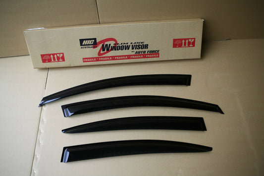 Installed view - Subaru Legacy B4 Sedan Weather Shields 2009-2014 - HIC Premium