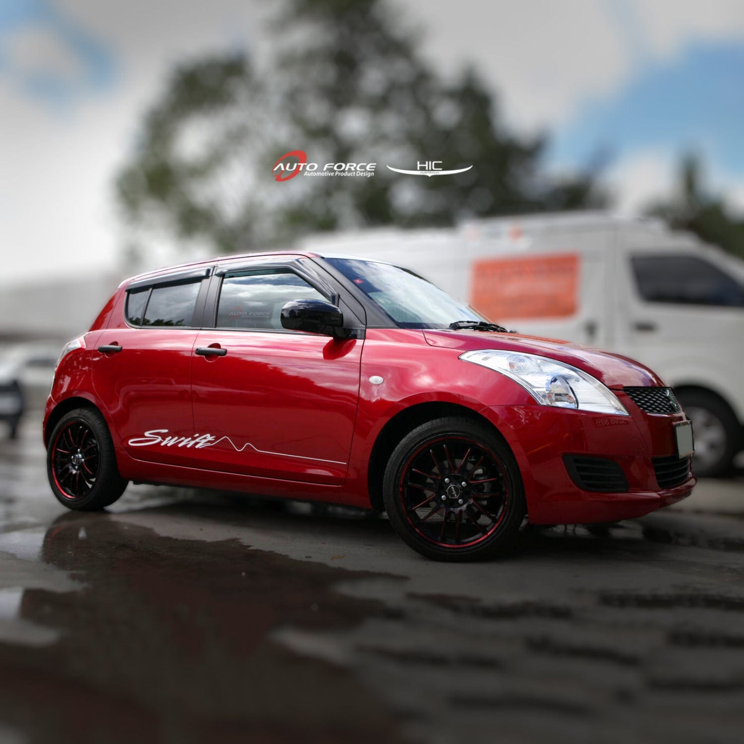 AOS Window Visors For Suzuki Swift 5-Door Hatchback 2012 - Black ABS Weather Deflectors