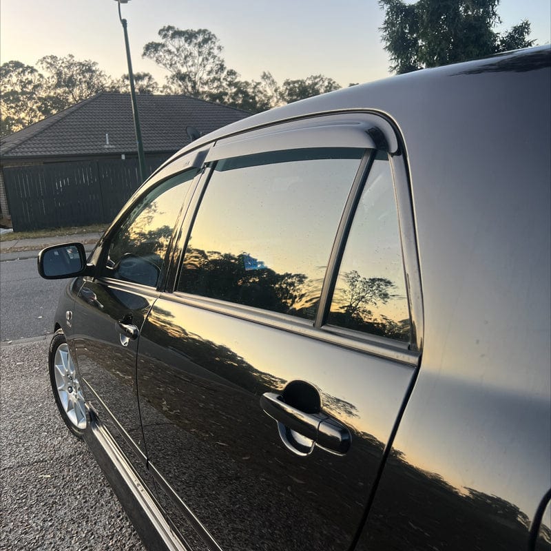 Installed view - Toyota Corolla Hatch Weather Shields 2001-2007 - HIC Premium