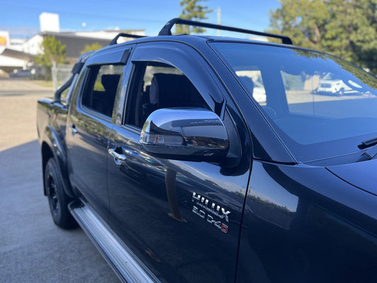Installed view - Toyota Hilux N70 Weather Shields 2005-2015 Dual Cab - HIC Premium