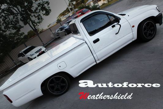 Installed view - Toyota Hilux Ute Weather Shields 1997-2005 Single Cab - HIC Premium