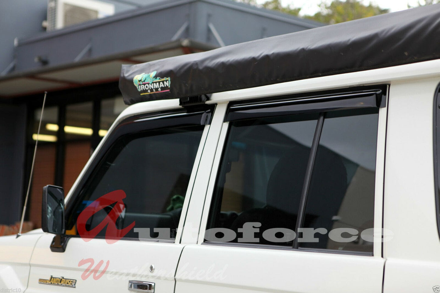 Installed view - Toyota LandCruiser 70 75 76 79 Series Wagon Weather Shields | HIC Premium