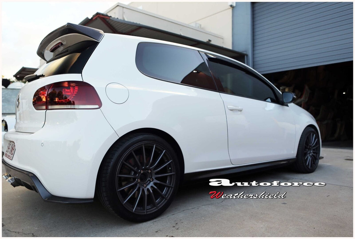 Installed view - Volkswagen Golf Weather Shields 2009-2013 In Channel - HIC Premium