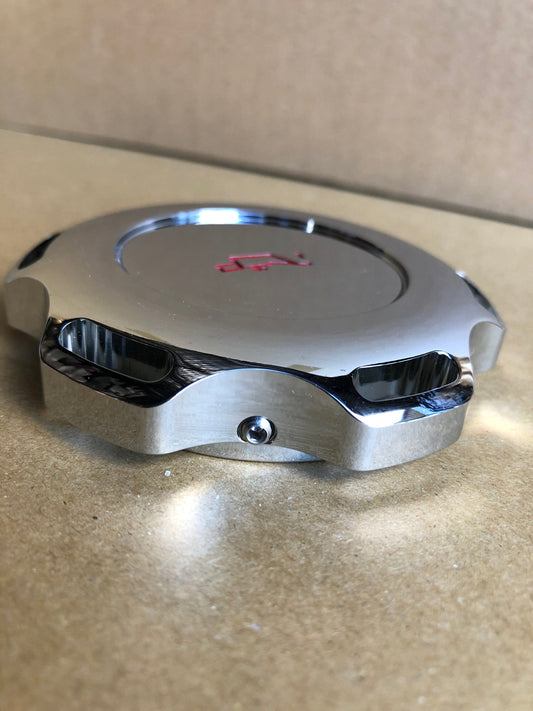 Installed view - Holden Commodore VN VP VS VR Premium Billet Engine Oil Cap (V8 only) – OEM Fitment & Chrome Finish