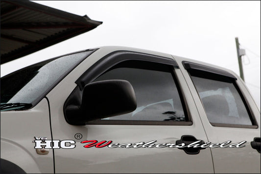 Installed view - Holden Rodeo Ute Weather Shields 2003-2008 Crew Cab- HIC Premium