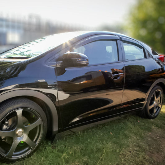 Installed view - Honda Civic 9th Gen 5 door Hatch Weather Shields 2012-2016 - HIC