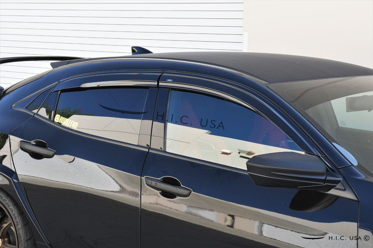 Installed view - Honda Civic FC FK Hatch Weather Shields 2017-2021 - Mugen Style - HIC