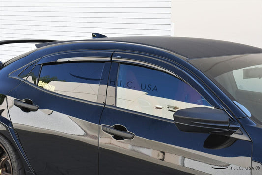 Installed view - Honda Civic FC FK Hatch Weather Shields 2017-2021 - Mugen Style - HIC
