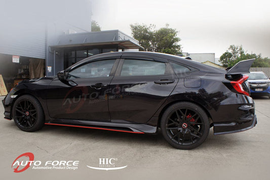 Installed view - Honda Civic FC Sedan Weather Shields 2016-2021 - Mugen Style - HIC