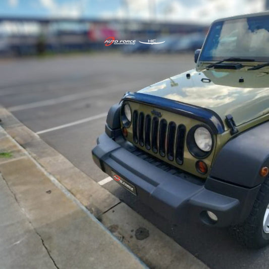 Installed view - Jeep Wrangler JK Bonnet Protector 2006-2018 - HIC Premium