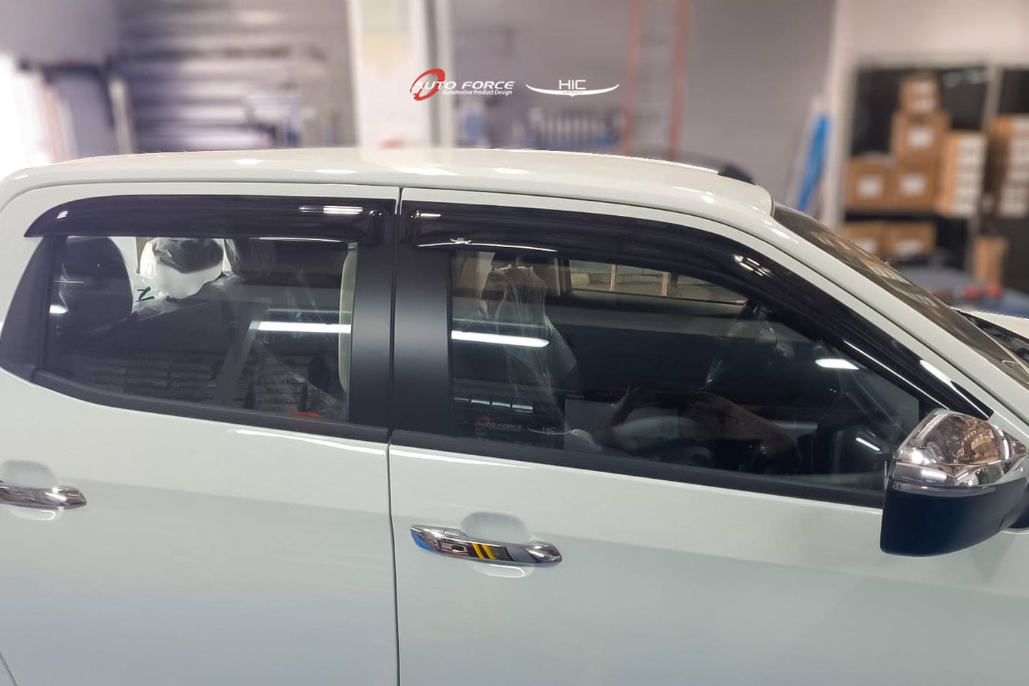 Installed view - Mazda BT-50 TF Series Weather Shields Dual Cab 2020-On - HIC Premium