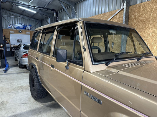 Installed view - Mitsubishi Pajero Weather Shields 1982-1991 - HIC Premium