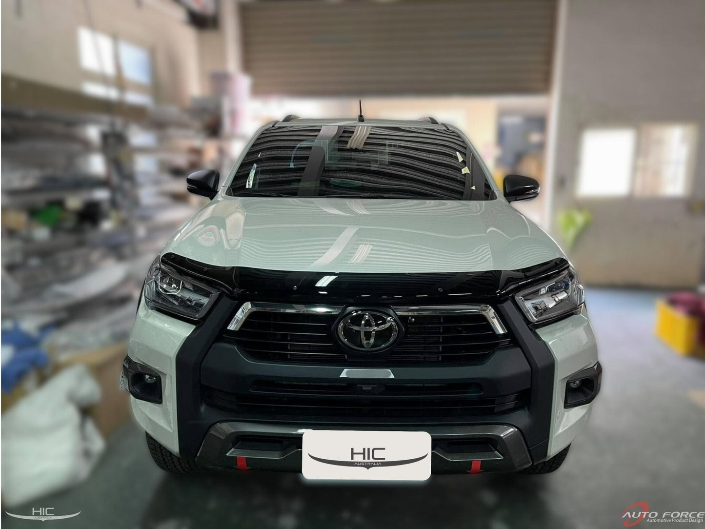 Installed view - Toyota Hilux N80 Bonnet Protector 2020-2024 - HIC Premium