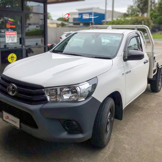 Installed view - Toyota Hilux Weather Shields 2015-2022 Single Cab - HIC Premium