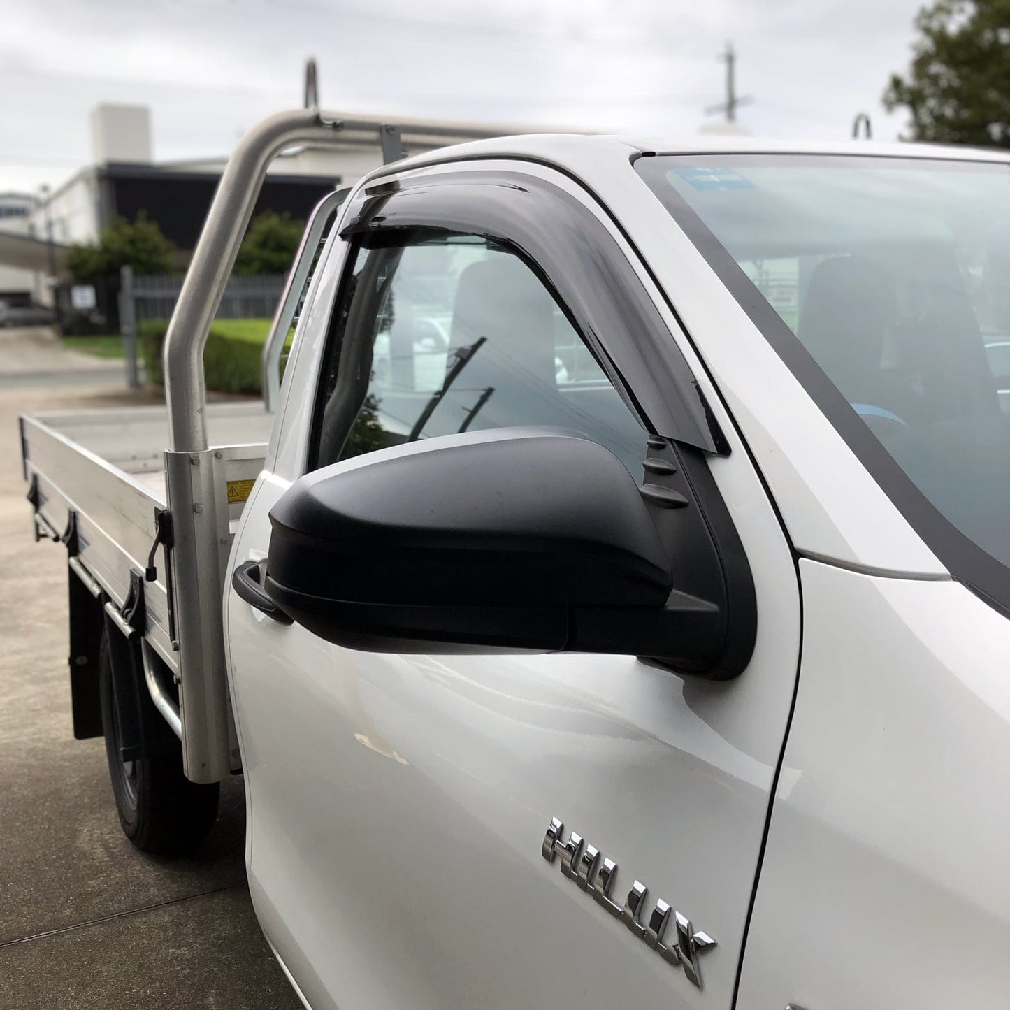 Installed view - Toyota Hilux Weather Shields 2015-2022 Single Cab - HIC Premium