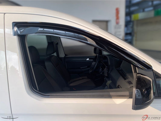 Installed view - Volkswagen Caddy Weather Shields 2021-2026 - HIC Premium