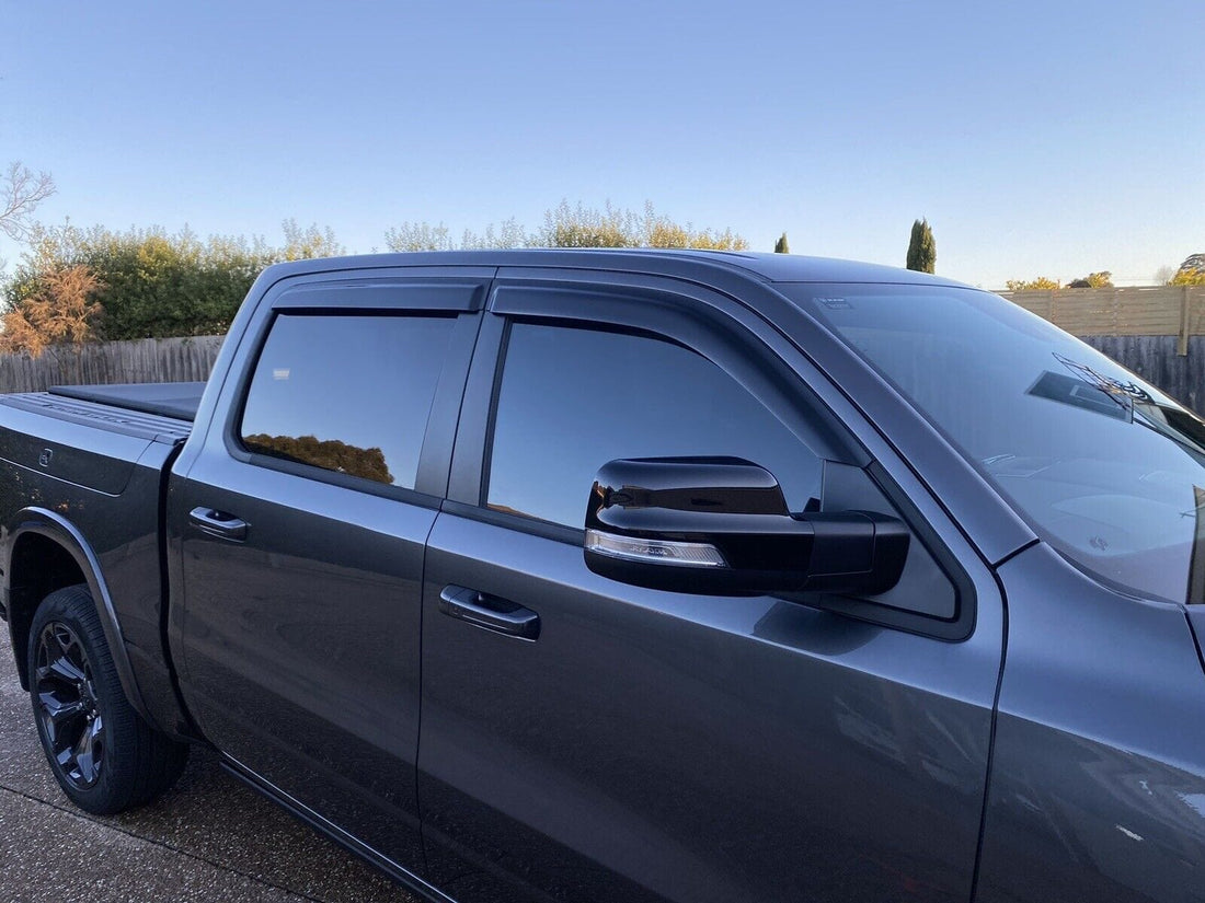 Dodge Ram Weather Shields – UV‑Tinted Acrylic for 2009‑On Crew & Quad Cab