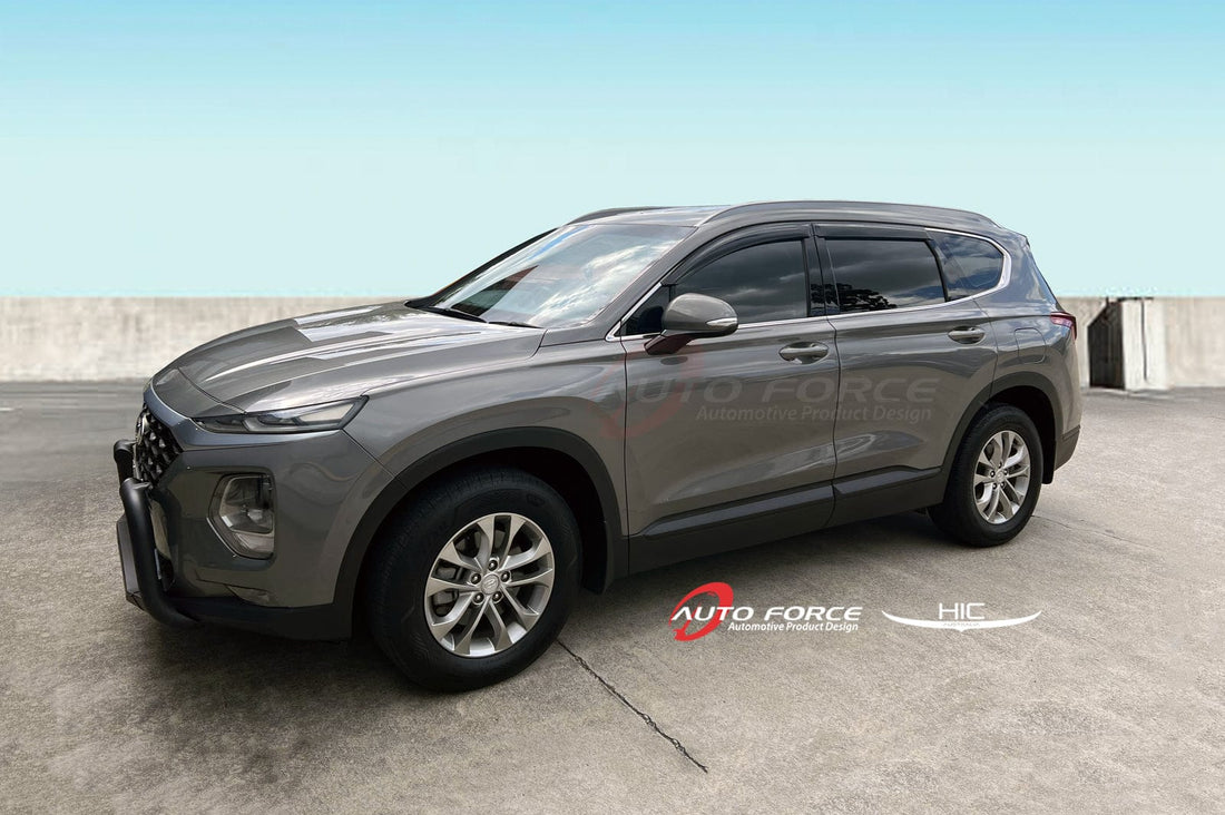 Hyundai Santa Fe weather shields installed – HIC Premium fitment for TM