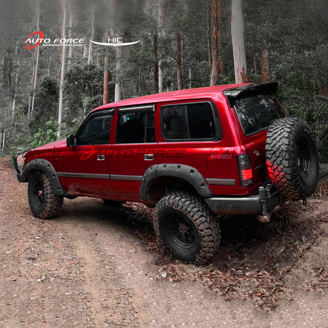 Toyota LandCruiser premium accessories including weather shields, rear roof spoilers, and bonnet protectors designed for durability, reliability, and style.