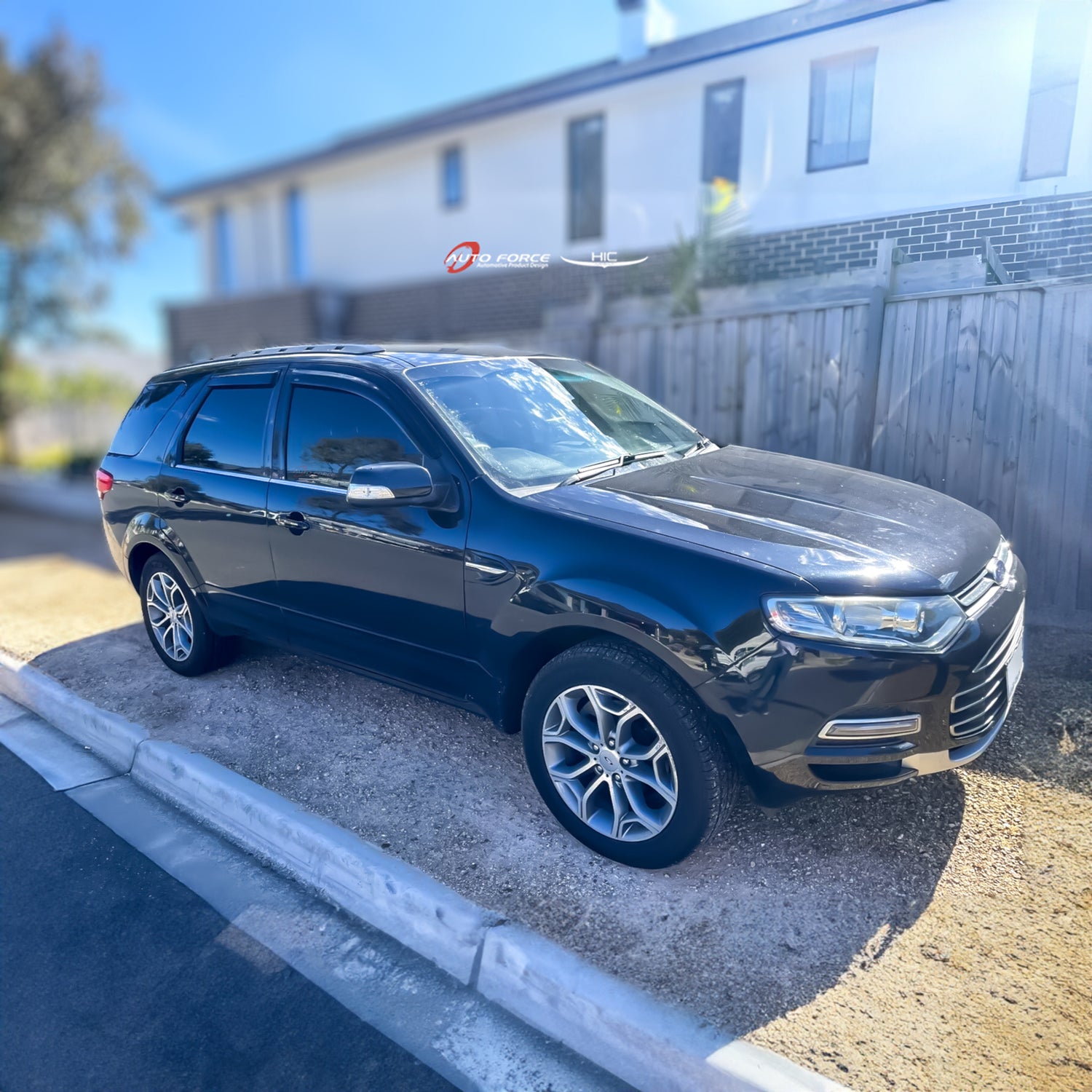 Ford Territory premium accessories including weather shields, roof spoilers, bonnet protectors, steering fluid caps, and oil tray covers designed for durability and style.