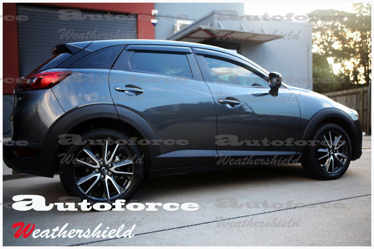 Mazda CX-3 premium accessories including weather shields designed for durability, reliability, and style.