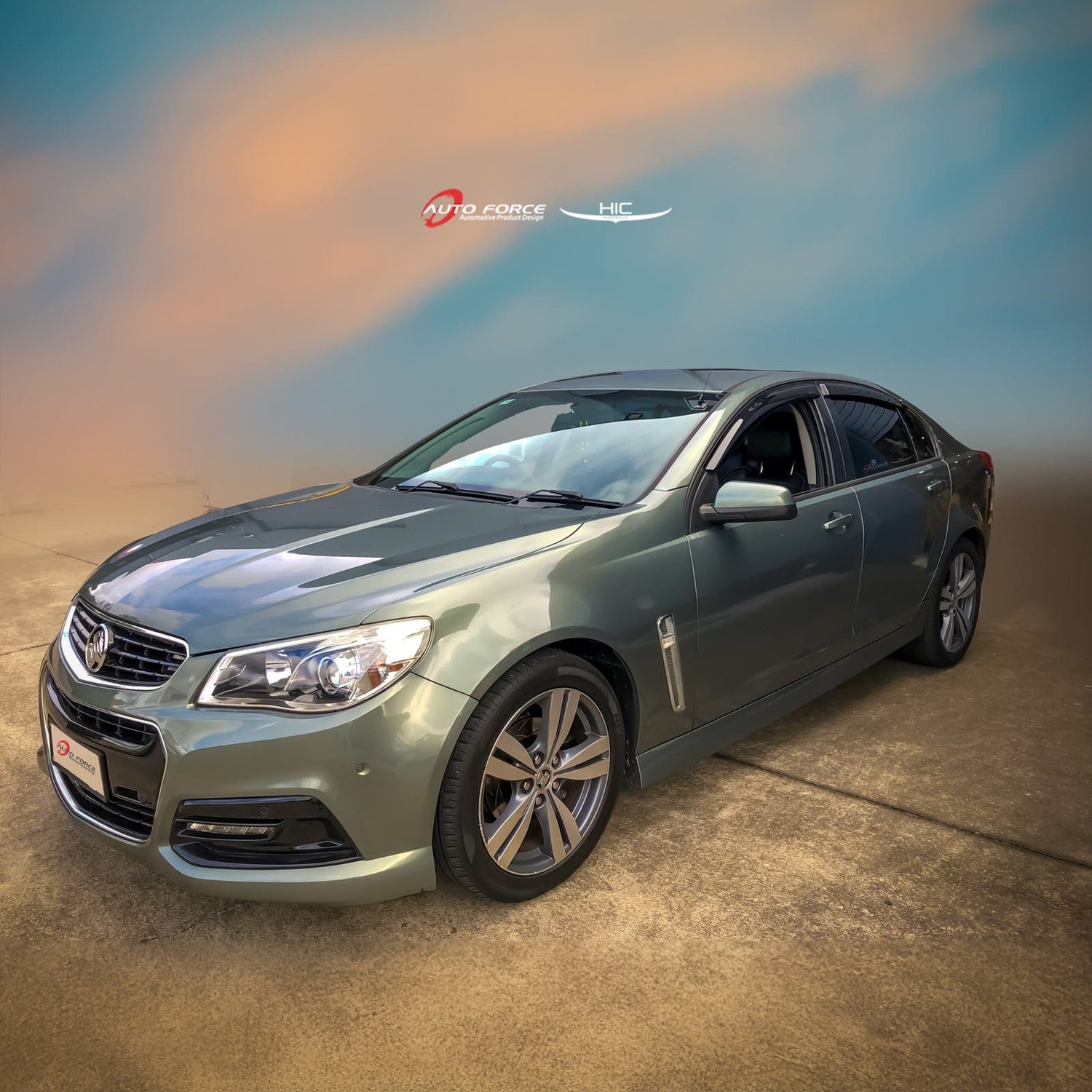 HSV accessories — black-tinted weather shields, engraved oil caps & contoured bonnet protectors for VE, VF, VT–VZ, and Senator builds