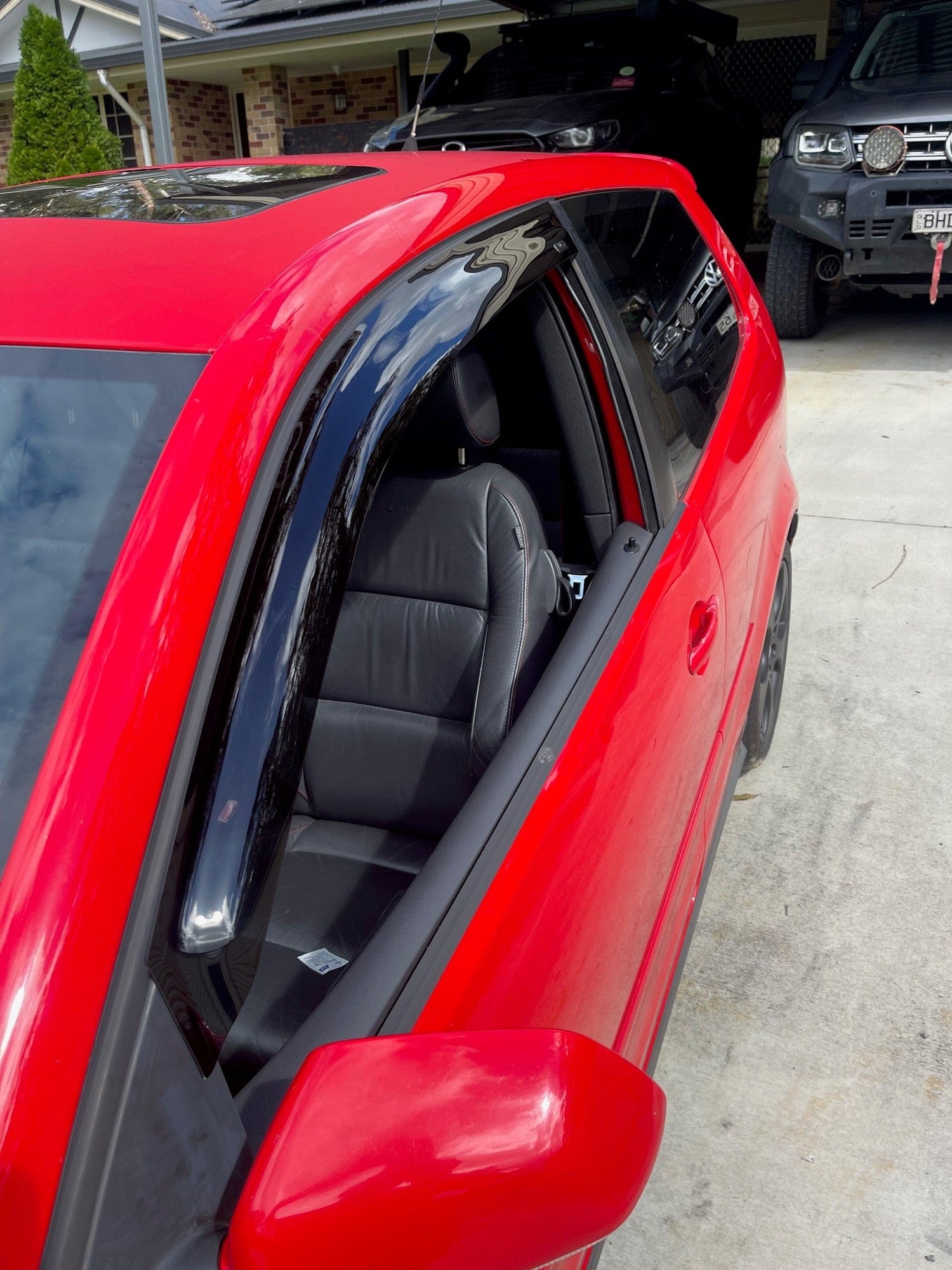 Volkswagen Polo 9N weather shields (2002–2009) — tinted Perspex external-mount window visors for glare reduction, rain protection & sleek hatch styling