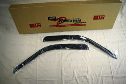 Installed view -  Ford F250 F350 F450 F550 Weather Shields Super Cab - HIC Premium