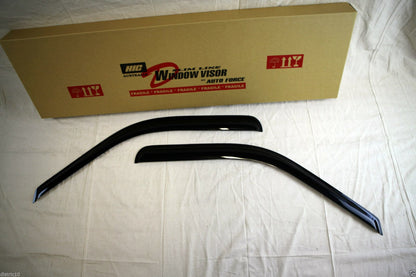 Installed view -  Ford F250 F350 F450 F550 Weather Shields Super Cab - HIC Premium