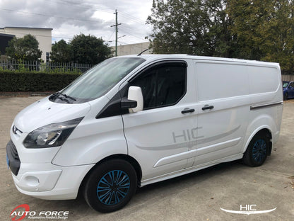 Installed view -  Ford Transit Custom Van Weather Shields 2012-2023 - HIC Premium