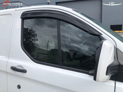 Installed view -  Ford Transit Custom Van Weather Shields 2012-2023 - HIC Premium