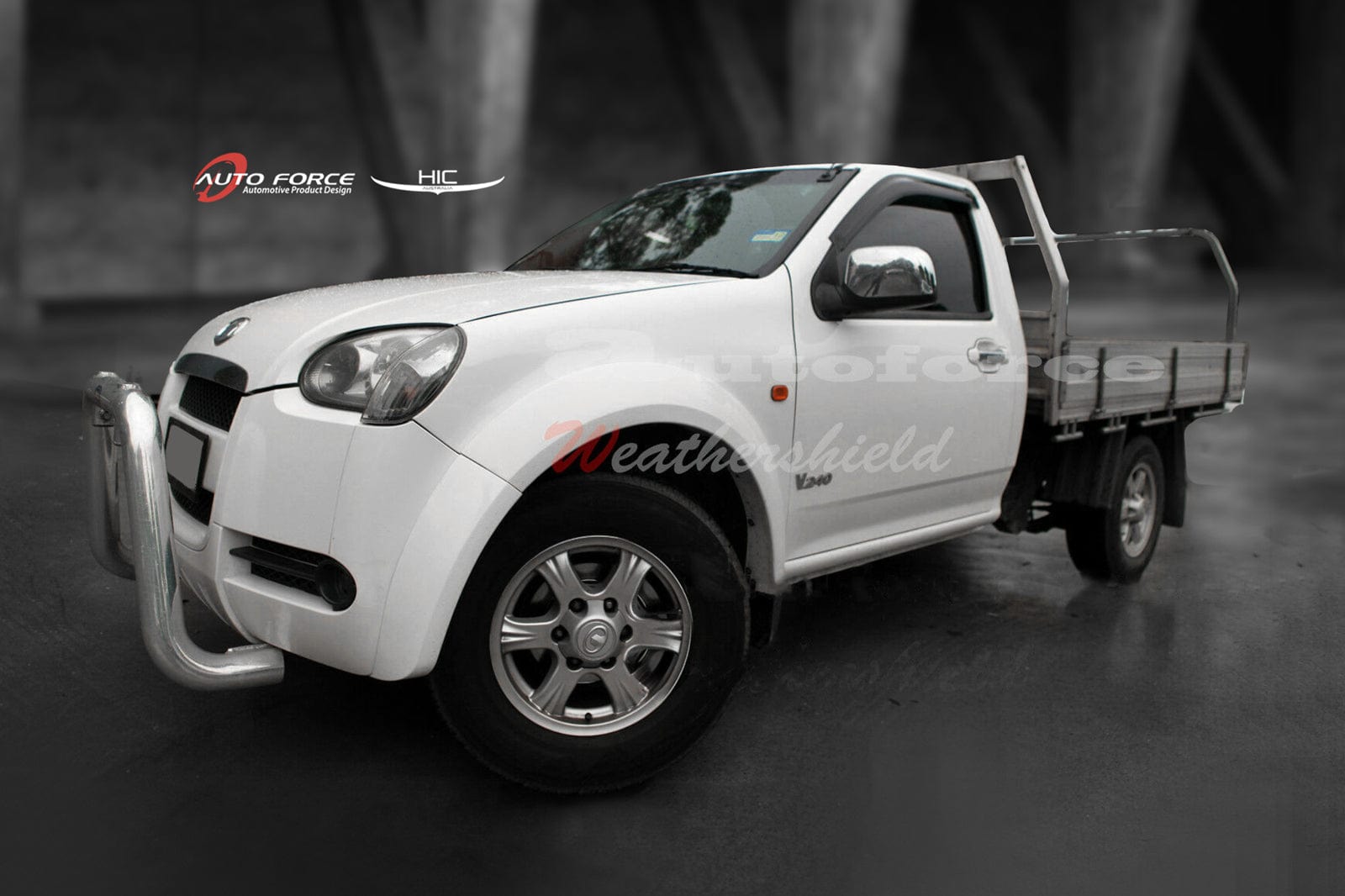 Installed view -  GWM V200 V240 Ute Weather Shields 2009-2016 Single Cab - HIC