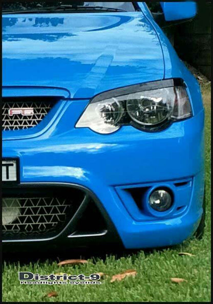Installed view -  Ford Falcon BA BF Headlight Eyelids - HIC Premium