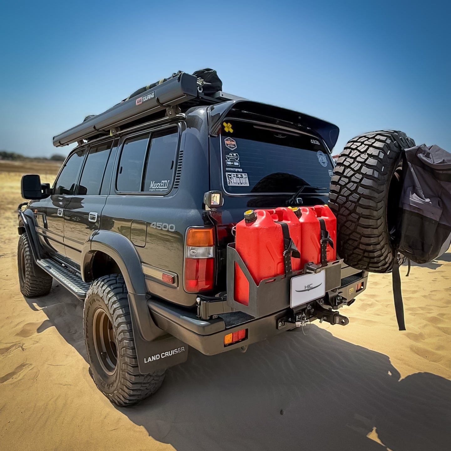Installed view -  Toyota LandCruiser 80 Series Rear Roof Spoiler - HIC Premium