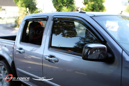 Installed view -  Holden RC Colorado Ute Weather Shields 2008-2012 Crew Cab - HIC