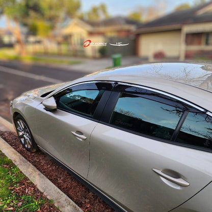 Mazda 3 BP Sedan Weather Shields 2019-2023 Chrome, Premium Protection, Sleek Design