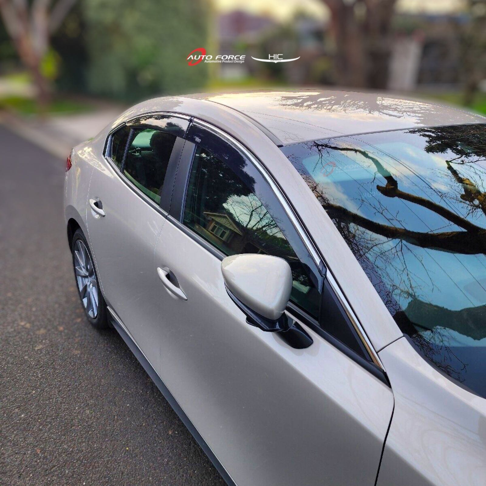 Mazda 3 BP Sedan Weather Shields 2019-2023 Chrome, Premium Protection, Sleek Design