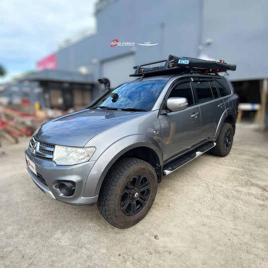 Installed view -  Mitsubishi Challenger PB PC Weather Shields 2009-2015 - HIC Premium