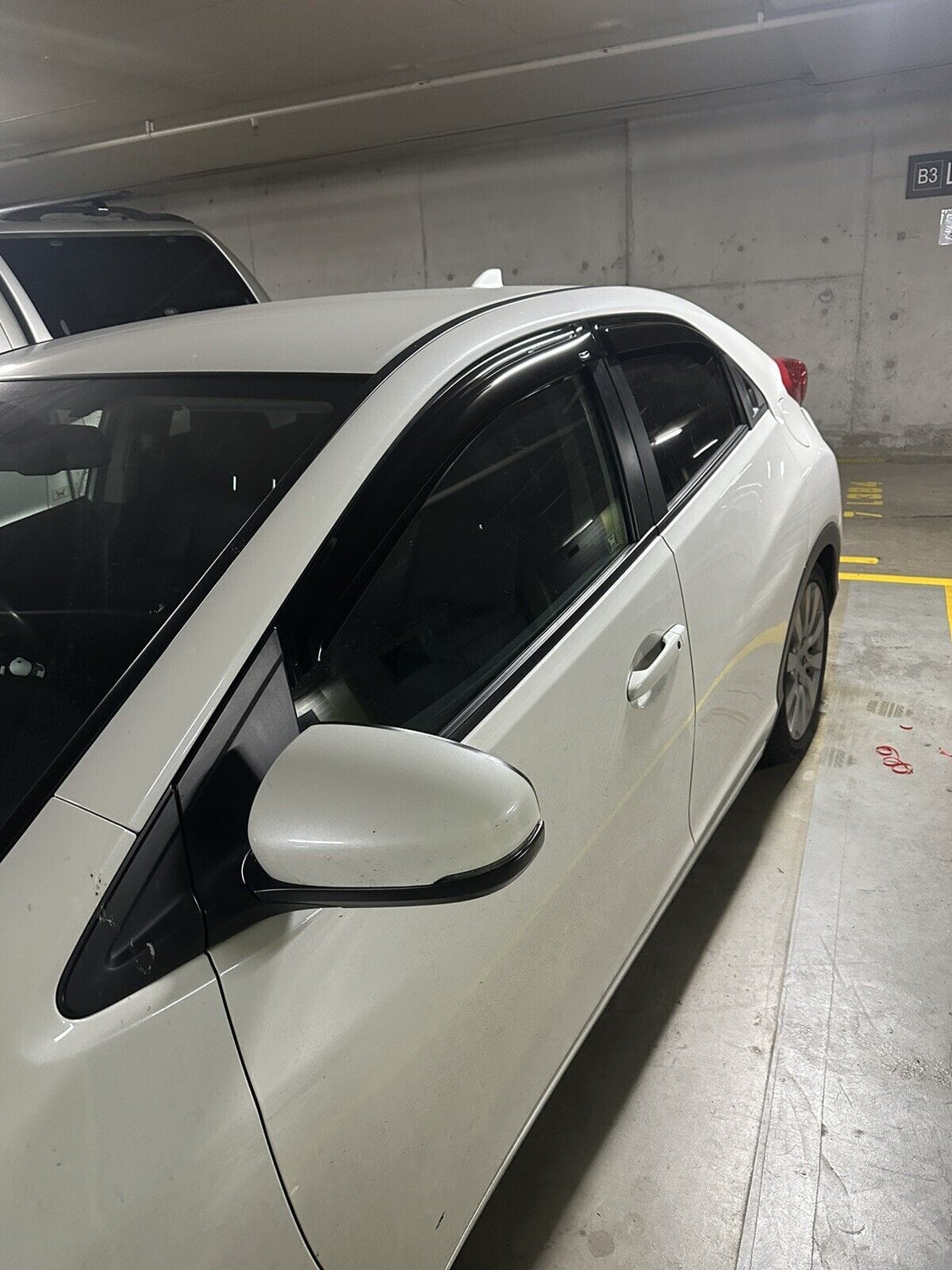 Installed view -  Honda Civic 9th Gen 5 door Hatch Weather Shields 2012-2016 - HIC