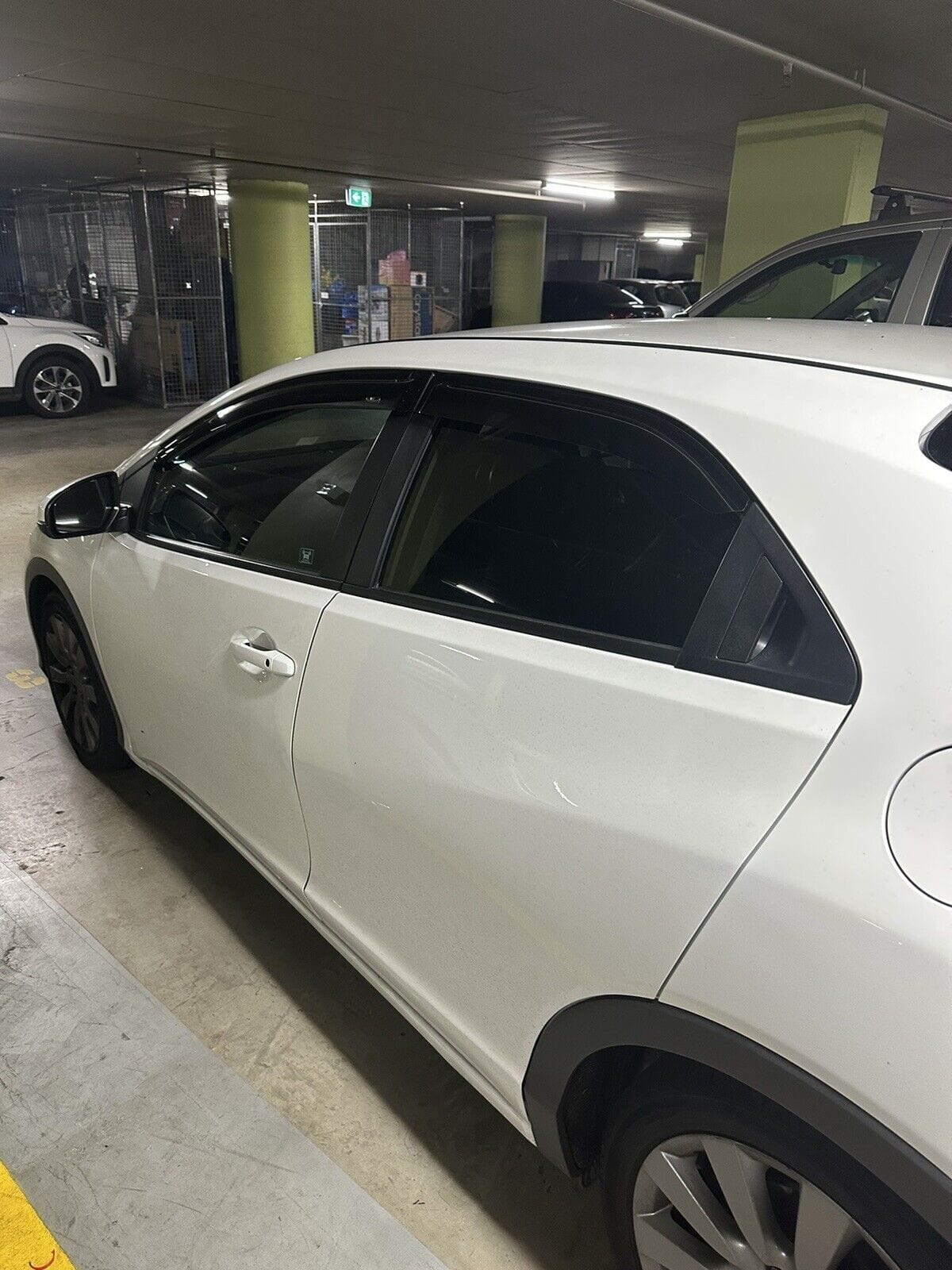 Installed view -  Honda Civic 9th Gen 5 door Hatch Weather Shields 2012-2016 - HIC