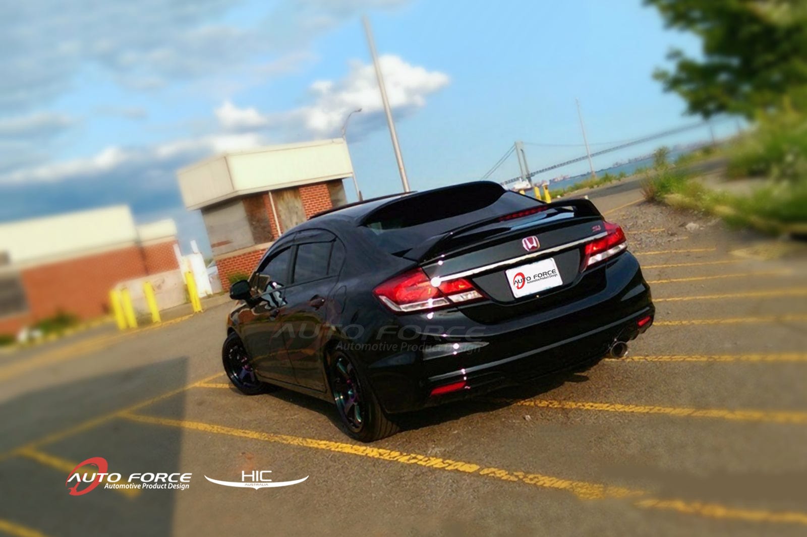 Installed view -  Honda Civic FD 8th Gen Rear Roof Spoiler 2006-2011 - HIC Premium