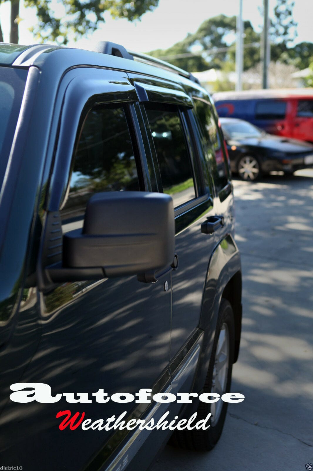 Installed view -  Jeep Cherokee KK Weather Shields 2008-2012 - HIC Premium