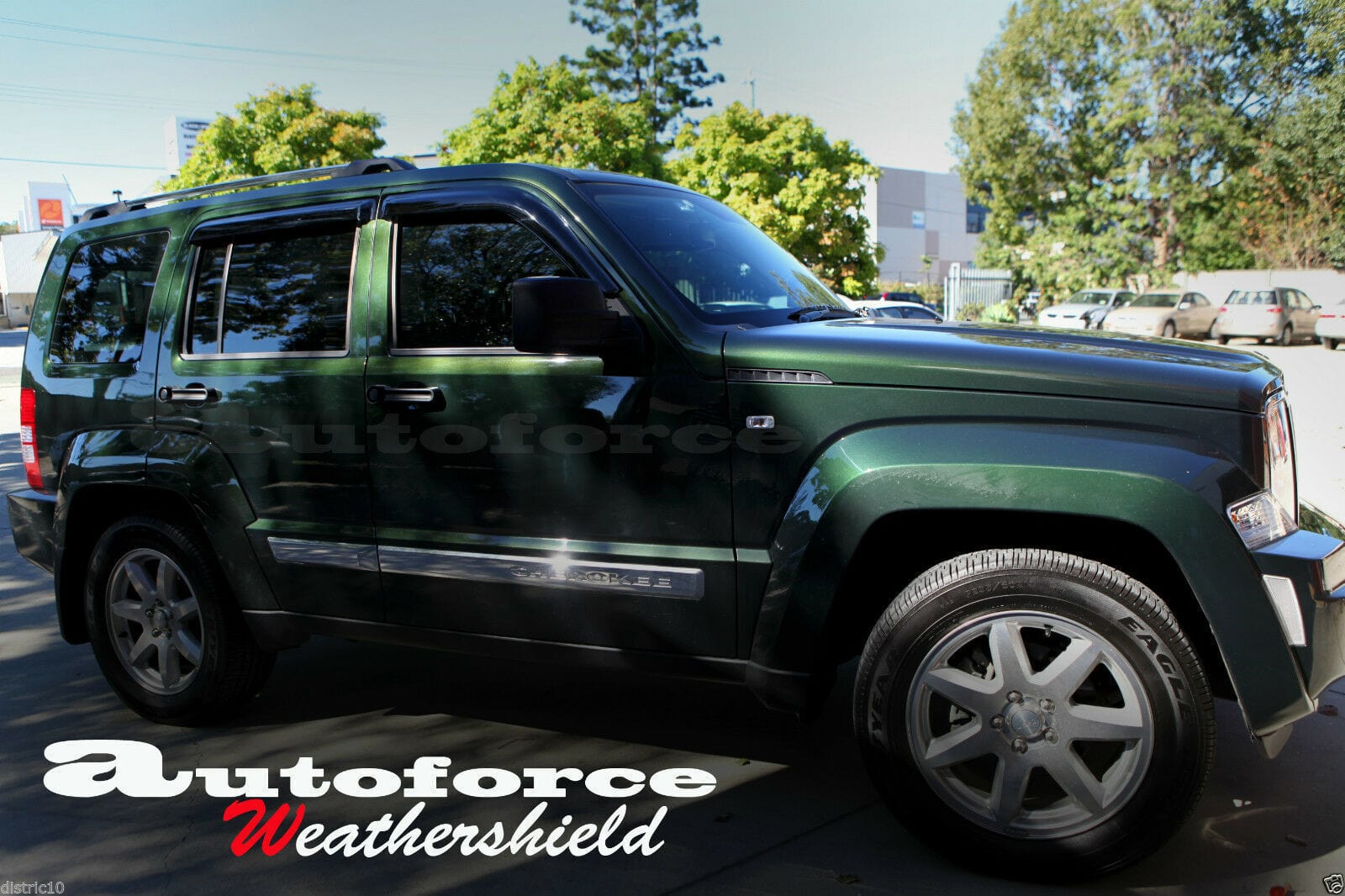 Installed view -  Jeep Cherokee KK Weather Shields 2008-2012 - HIC Premium