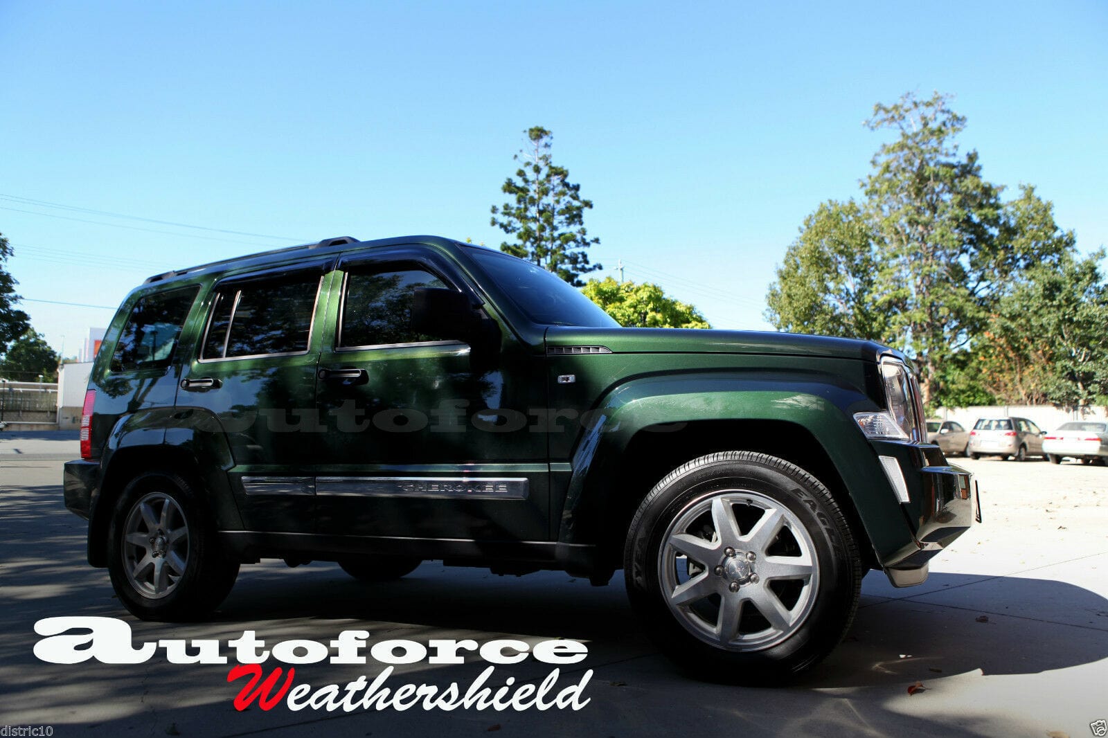 Installed view -  Jeep Cherokee KK Weather Shields 2008-2012 - HIC Premium