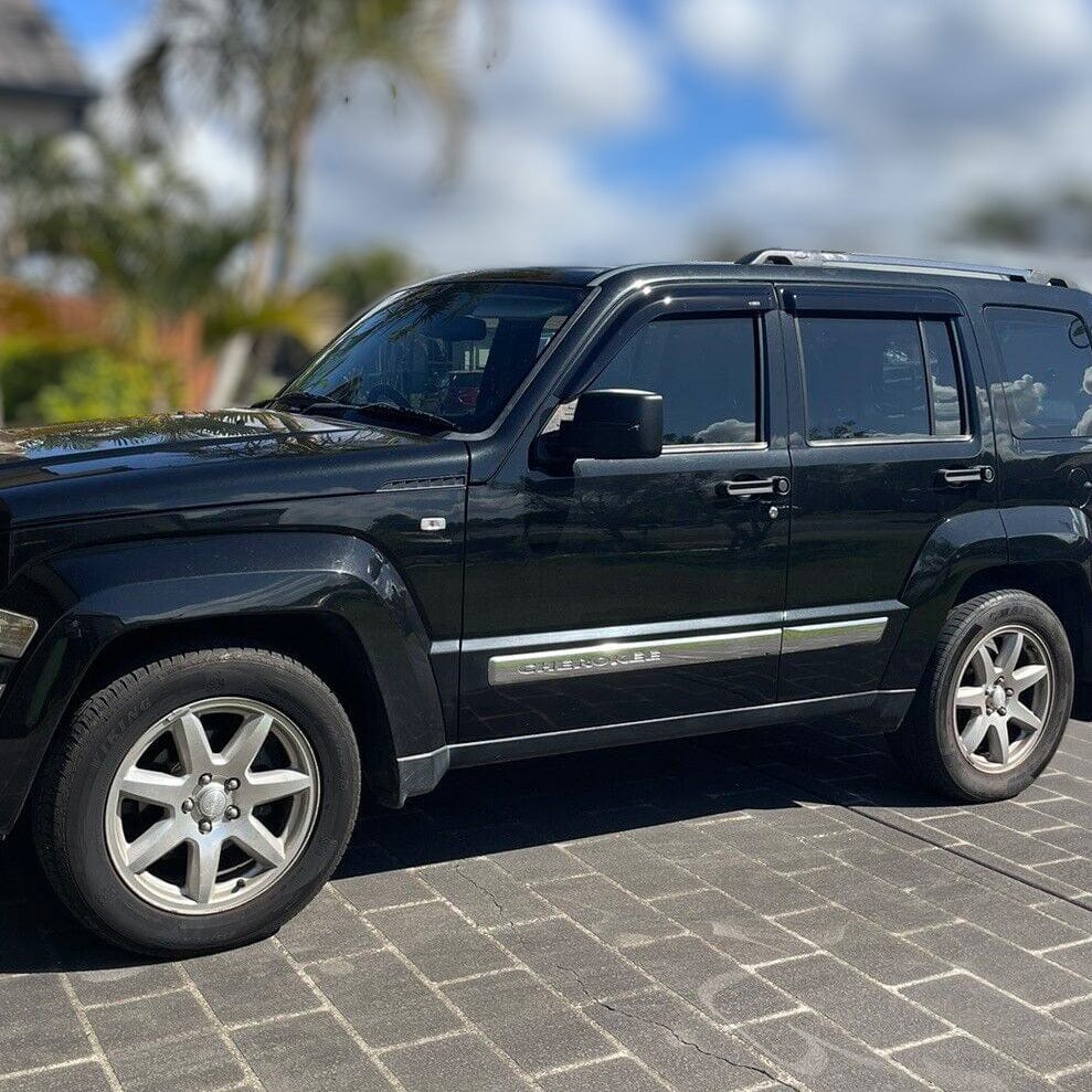 Installed view -  Jeep Cherokee KK Weather Shields 2008-2012 - HIC Premium