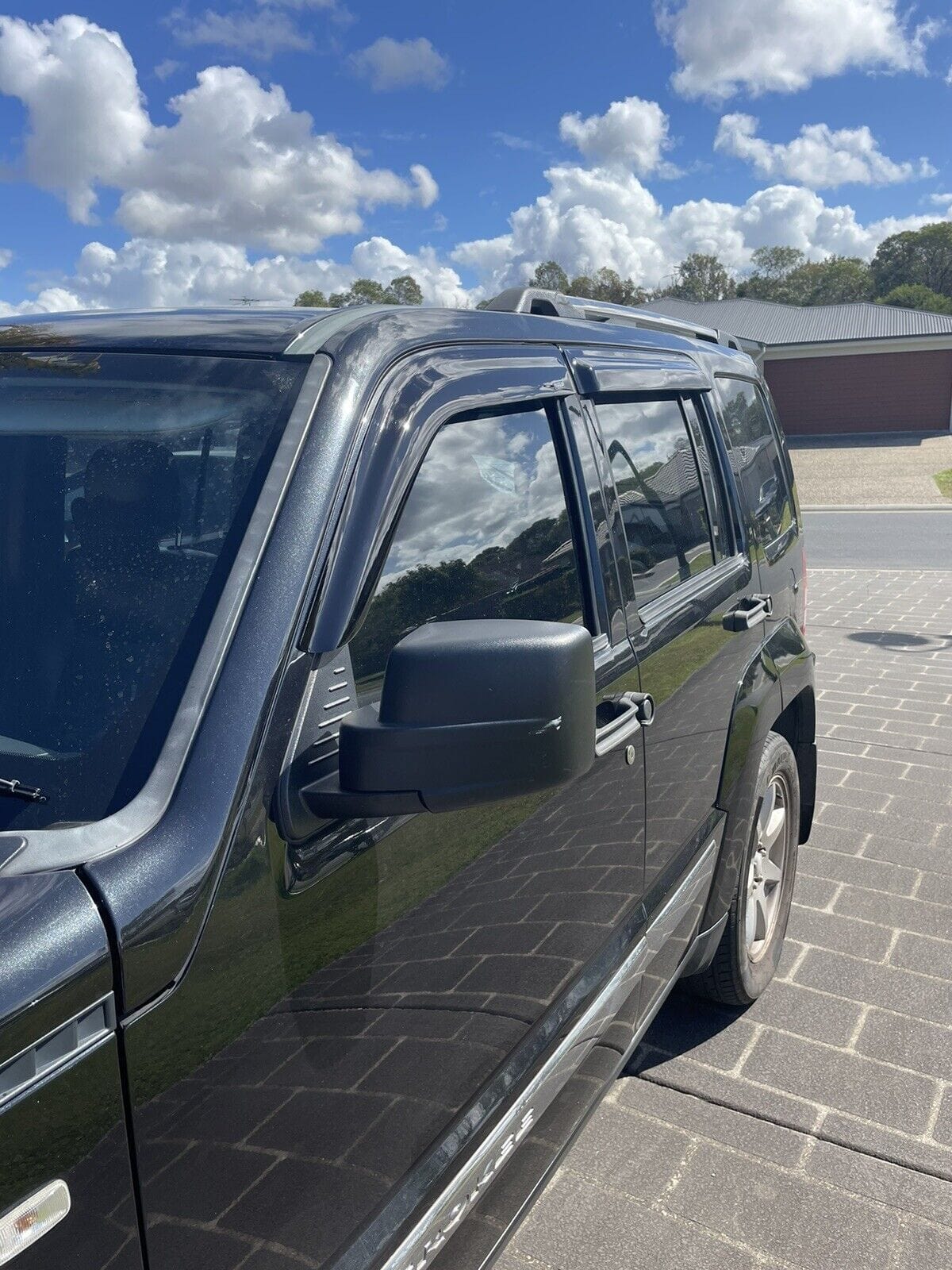 Installed view -  Jeep Cherokee KK Weather Shields 2008-2012 - HIC Premium