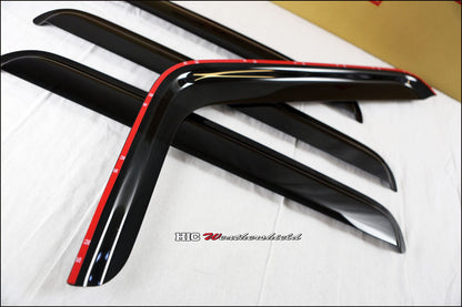 Installed view -  Jeep Wrangler JK Sedan Weather Shields 2007-2017 - HIC Premium