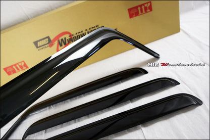 Installed view -  Jeep Wrangler JK Sedan Weather Shields 2007-2017 - HIC Premium